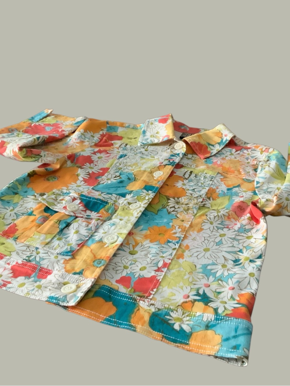 BETS by Canvasbacks Floral Jean Jacket  Vintage 90s Artsy Size S